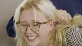 First anal for naughty young blonde Samantha Rone 