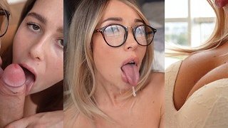 Sensual Threesome With Blond Stepmom And StepSister! They Share My Cum 4K 