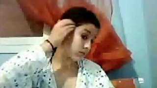 Cute Arab teen in pajamas masturbating 